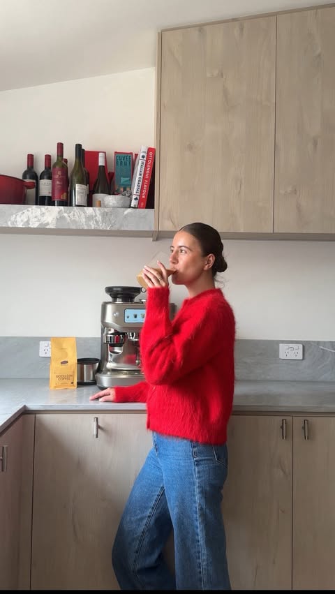 Instagram post by @mattiegouman for Breville. Caption reads: [...] café-quality coffee at home with the....