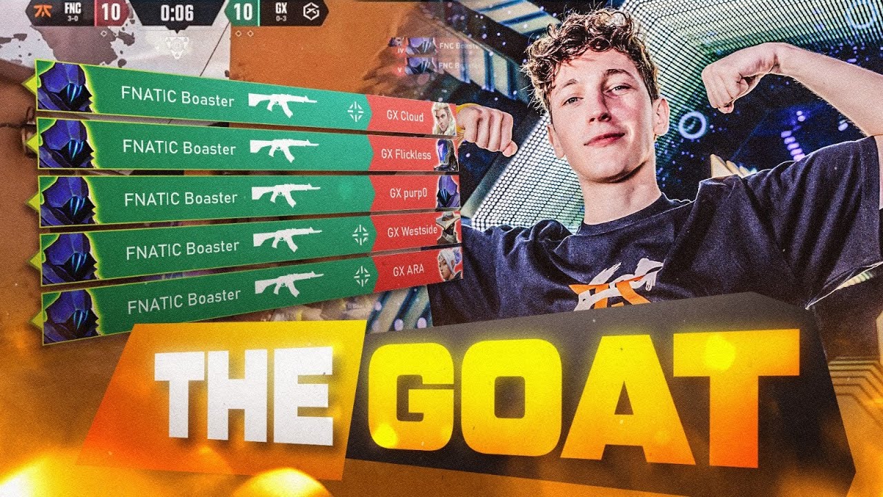 YouTube post by @fnaticvalorant for FNATIC. Caption reads: How Boaster Pulled Off His First VCT Ace.