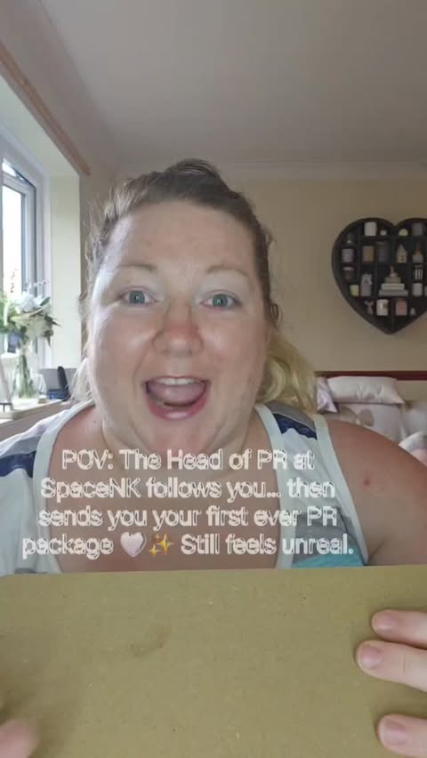 Instagram post by @xhinch_home90x for Space NK. Caption reads: When the Head of PR at SpaceNK follows you and....