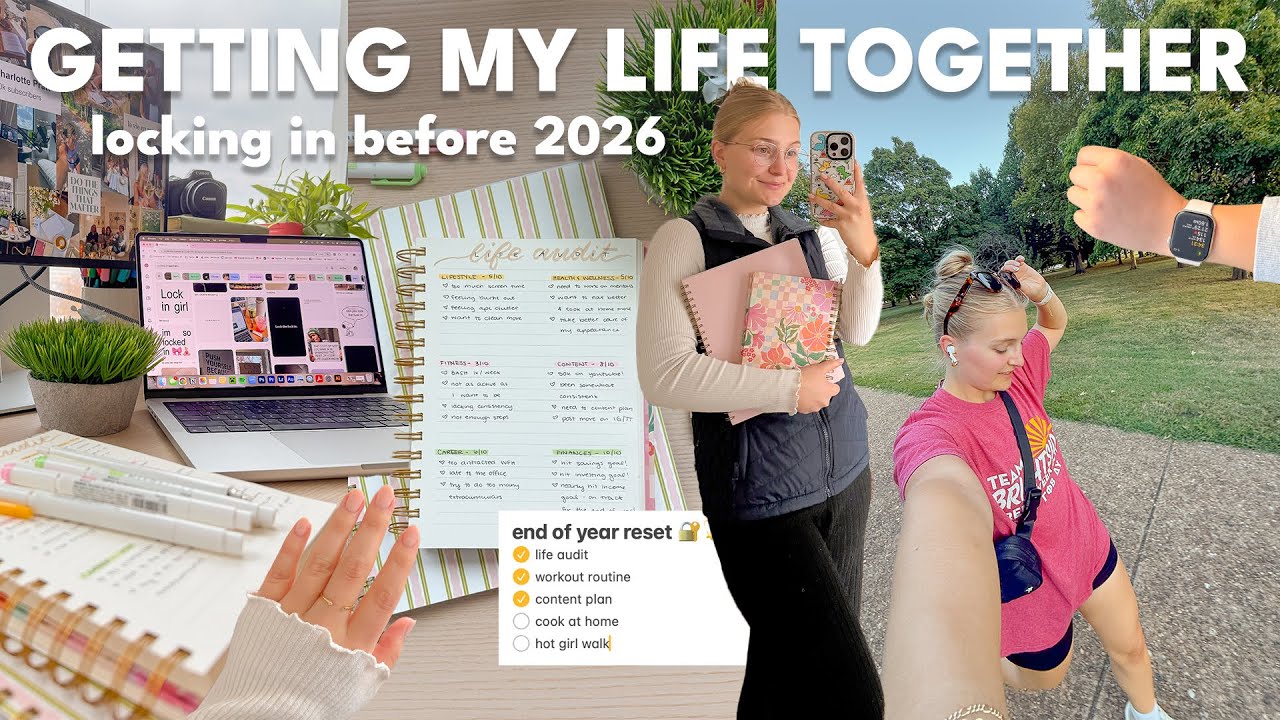 YouTube post by @CharlottePrattYT for Delish. Caption reads: GETTING MY LIFE TOGETHER before 2026 🔐 life....