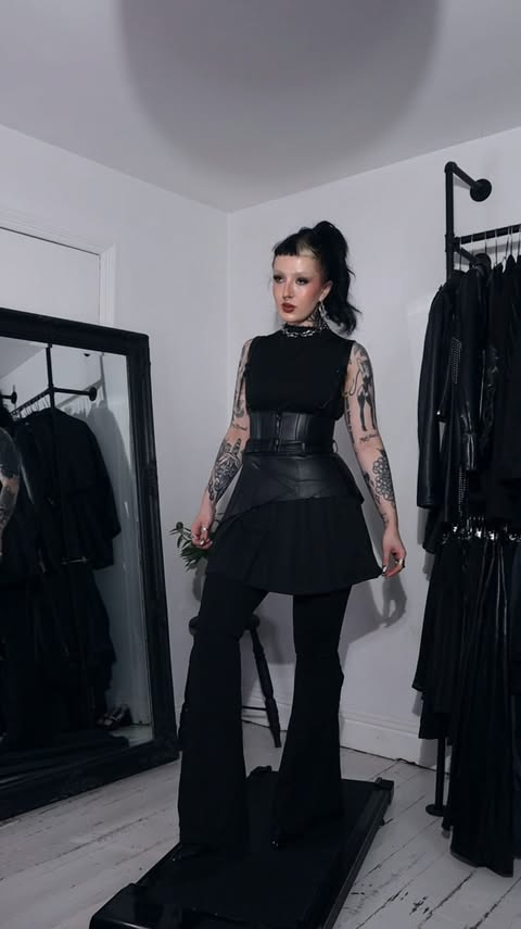 Instagram post by @mimi_almighty for KILLSTAR. Caption reads: MORE CORPORATE(ish) OUTFITS 🖤⛓️‍💥 @killstar AD A....