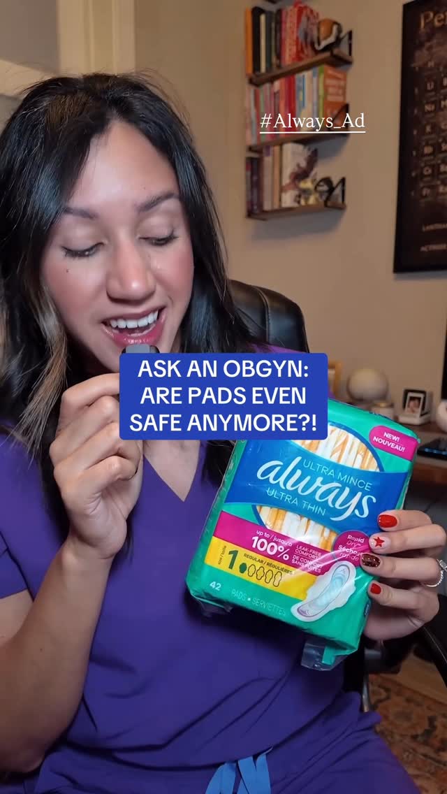Instagram post by @alirodmd for Always. Caption reads: #Always_Ad @Always_Brand As an OBGYN, I hear so....