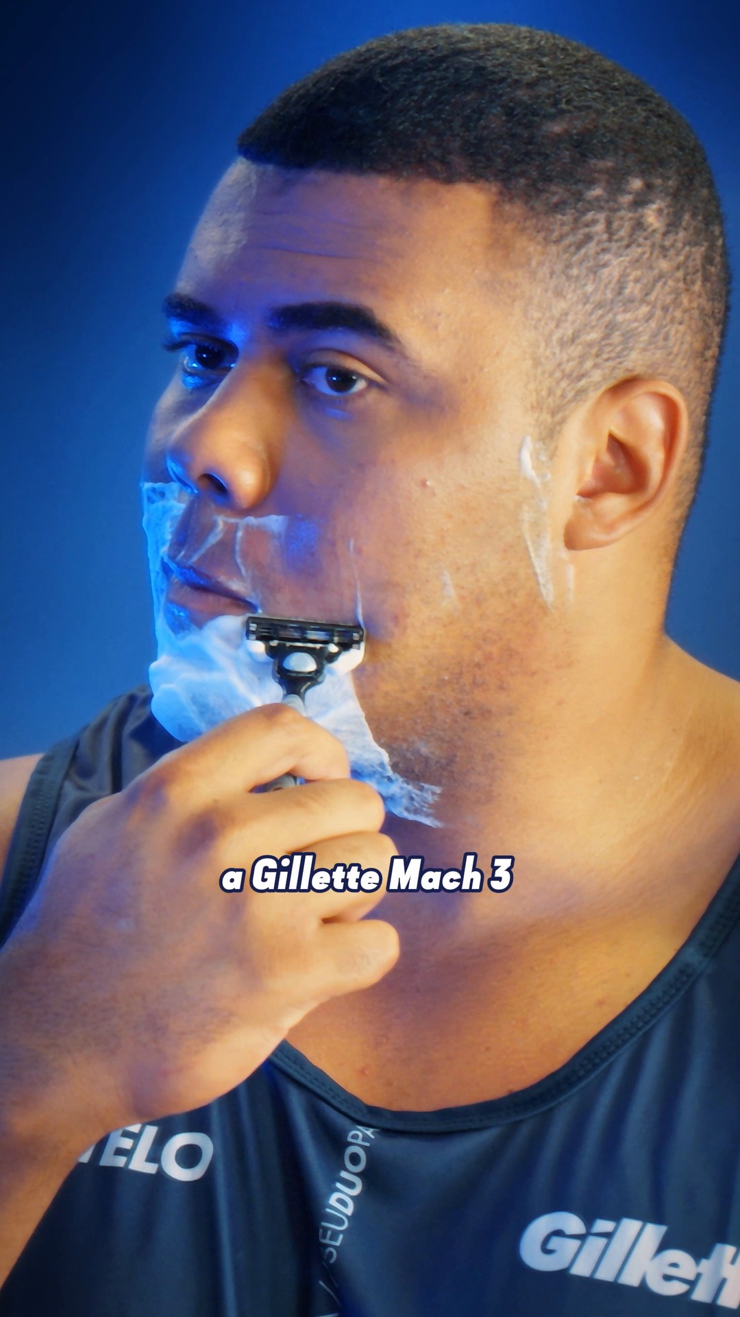 Instagram post by @bitelonatural for Gillette. Caption reads: O foco do atleta vai além do treino! A barba não....