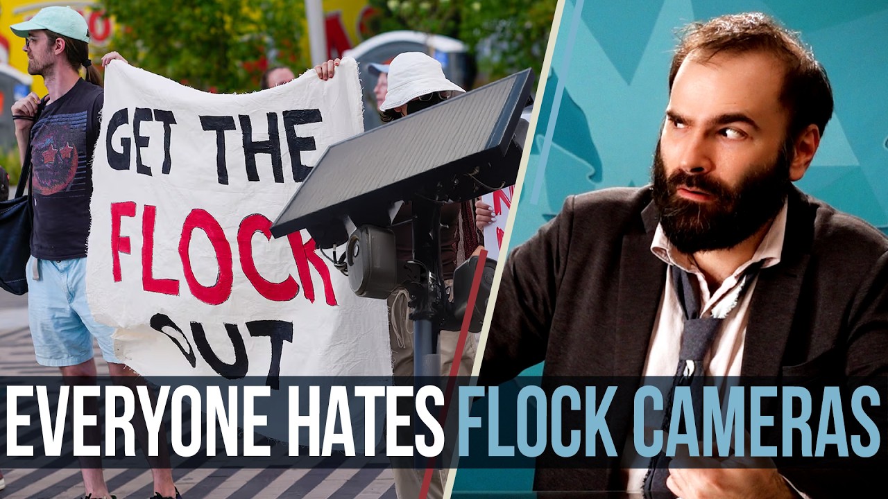YouTube post by @SMN for Mint Mobile. Caption reads: Why These Flock Cameras Are Worse Than You Thought.