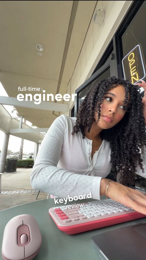 Instagram post by @snaaya for Logitech. Caption reads: [...] easy answer is a good keyboard! ⌨️🤍....