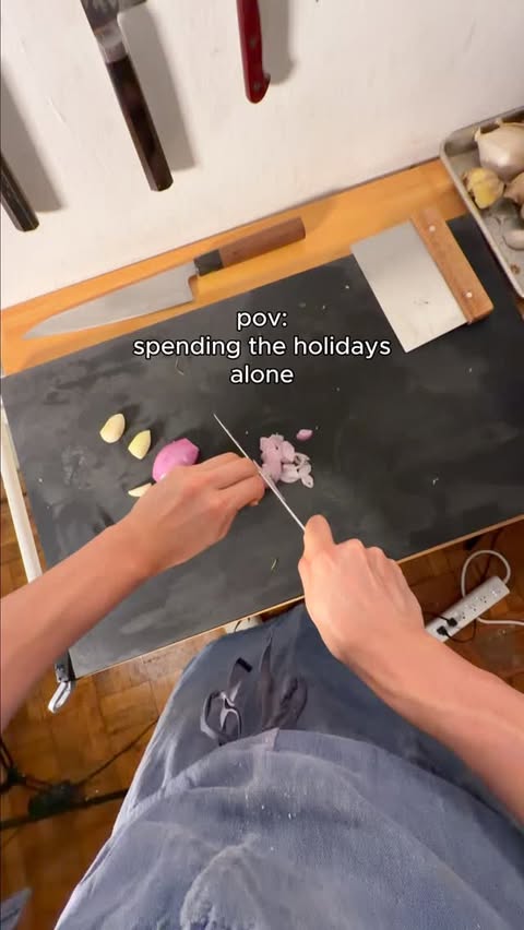 Instagram post by @stevenmotocooks for Hestan Culinary. Caption reads: happy holidays everyone!

this video is just a....