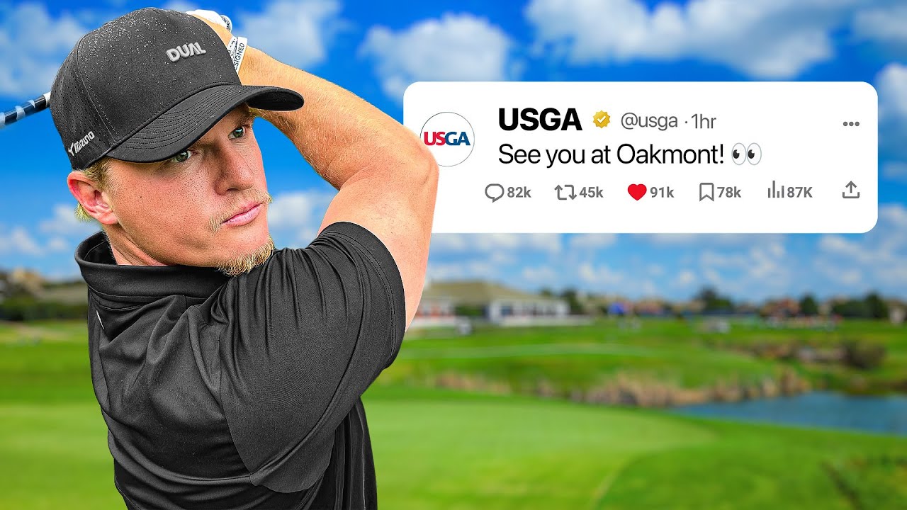 YouTube post by @evanthompsongolf for Underdog Fantasy. Caption reads: Can I Make The US Open?.