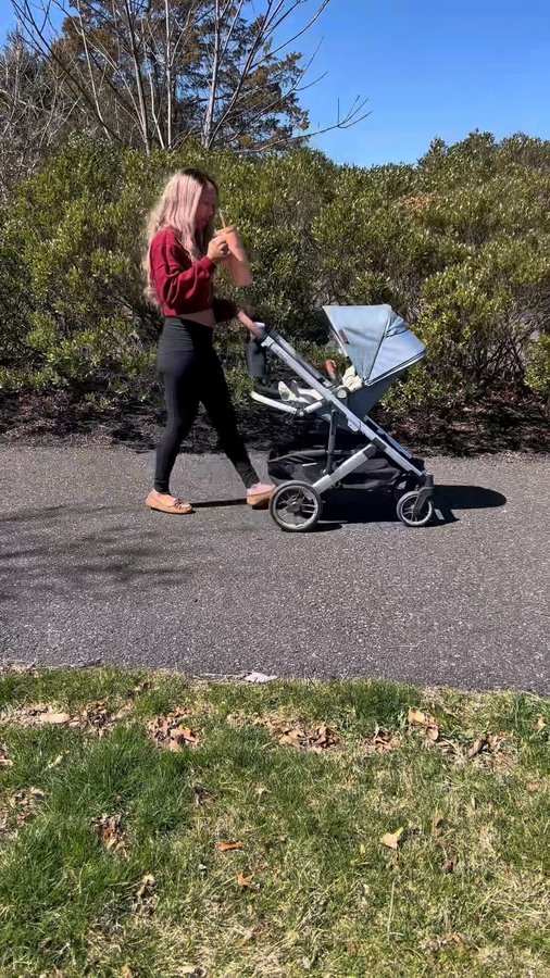 Instagram post by @livinglesh for UPPAbaby. Caption reads: [...] fresh air together. Thankfully, our....