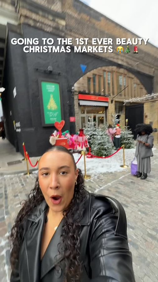 Instagram post by @alicelambertb for Space NK. Caption reads: The most incredible @spacenk Christmas market....