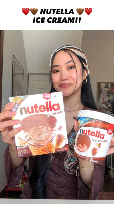 Instagram post by @linder_surprise for Nutella. Caption reads: [...] frozen!! 😍🍫 I’m obsessed with the NEW....