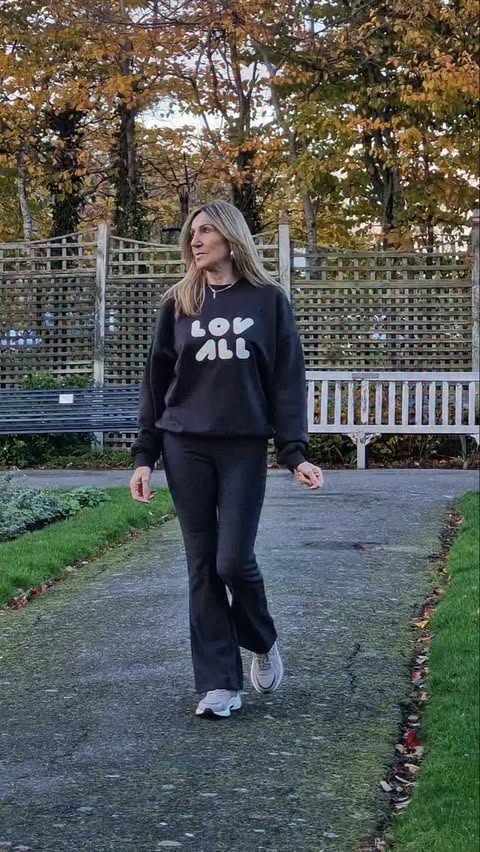 Instagram post by @tracys_fashion_style for LOVALL. Caption reads: [...] casual, warm and comfy! Discount code:....
