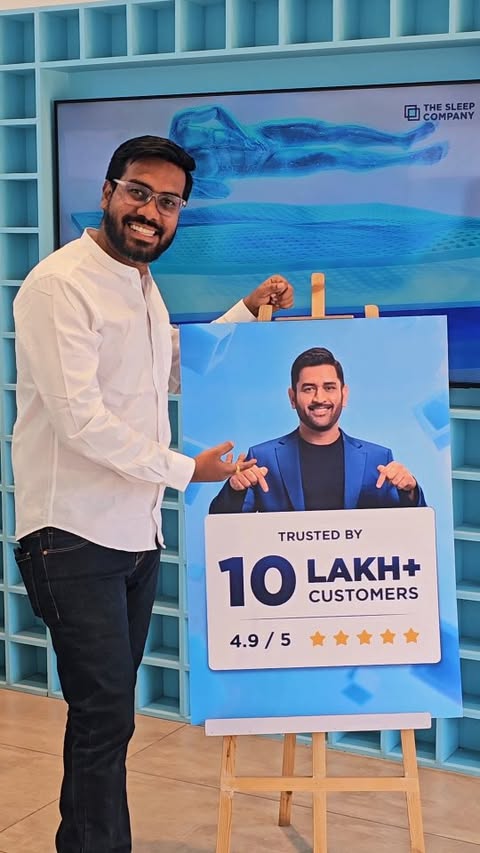 Instagram post by @my_nashik for The Sleep Company. Caption reads: [...] is now the brand ambassador of The Sleep....