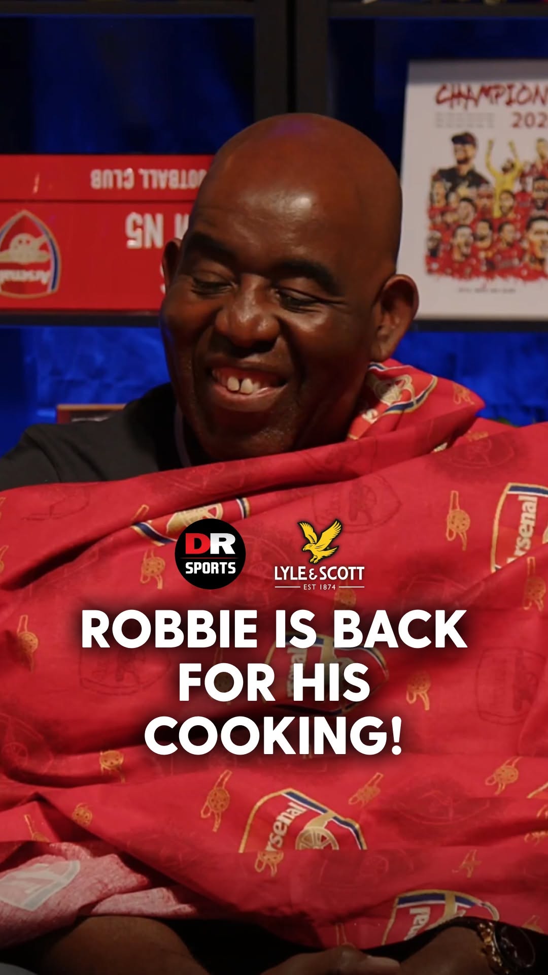 Instagram post by @drsports_media for Lyle & Scott. Caption reads: Robbie returned from Paris to finally get his....