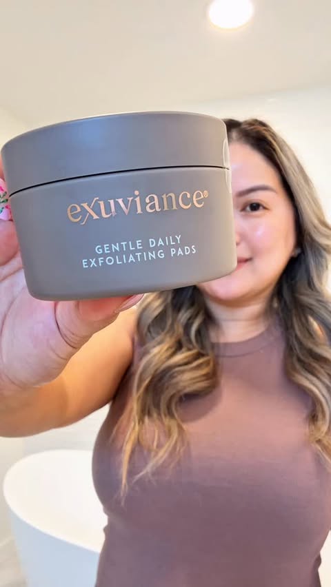 Instagram post by @itryandtell for Exuviance. Caption reads: New year, new me!! @exuviance Gentle Daily....