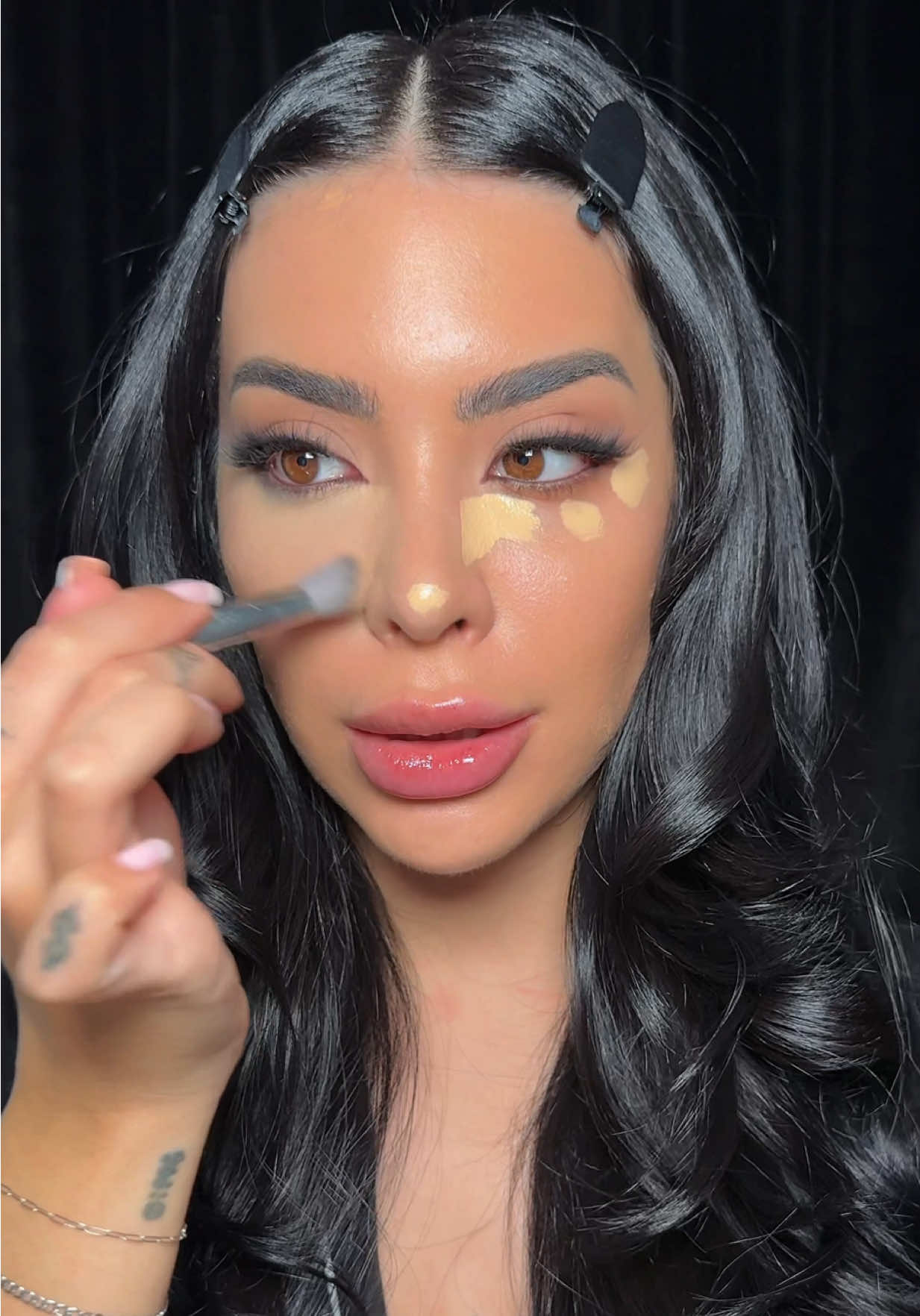 TikTok post by @wowvall for BK Beauty. Caption reads: Best concealer brush hands down 🤌🏻 @BK Beauty....