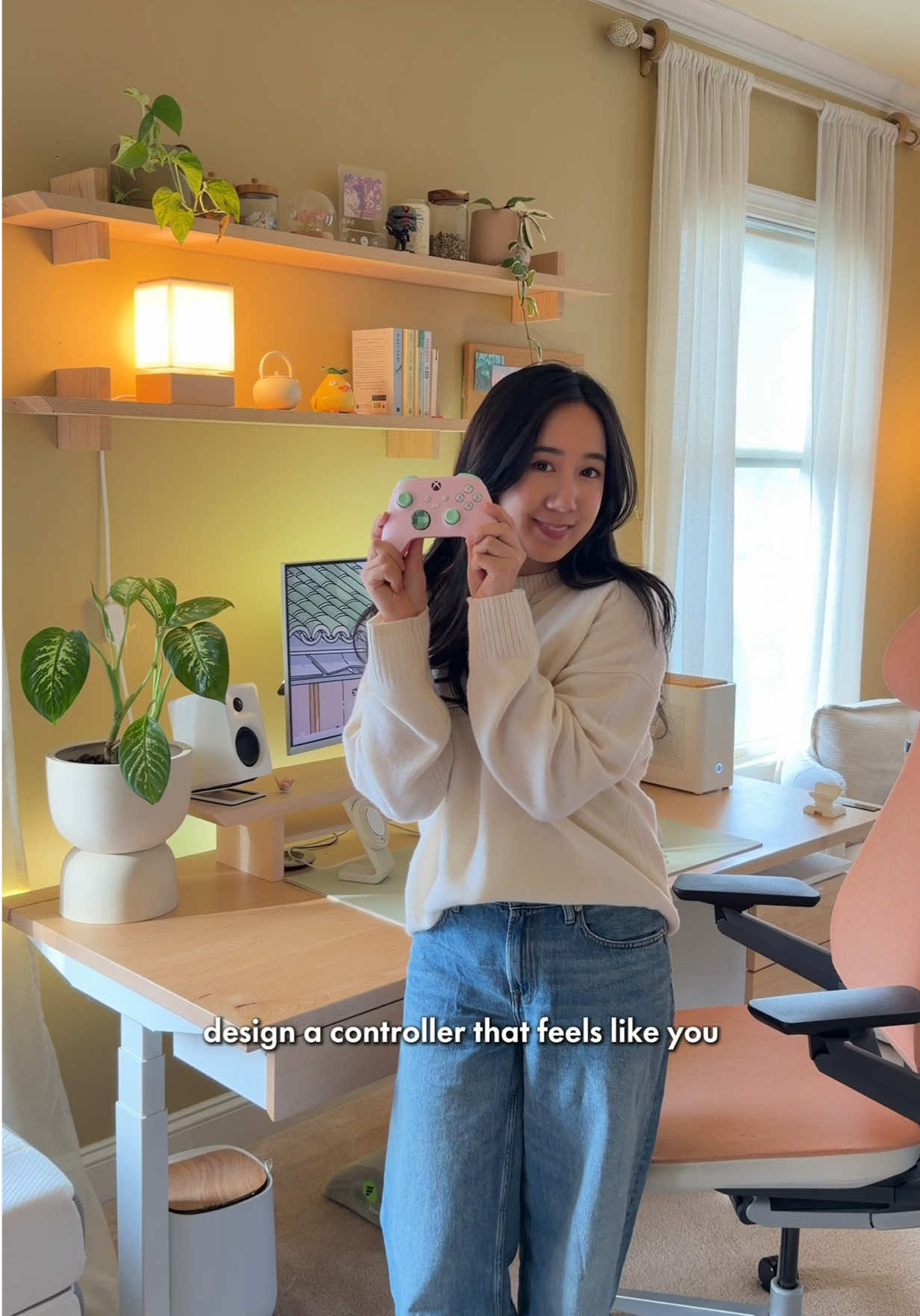 TikTok post by @maisyleighs for Dropbox. Caption reads: i wanted a controller that actually fits my cozy....