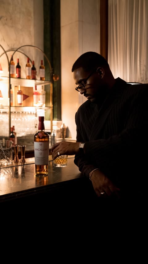 Instagram post by @roelrebello_ for The Macallan. Caption reads: [...] off the festive season right with The....