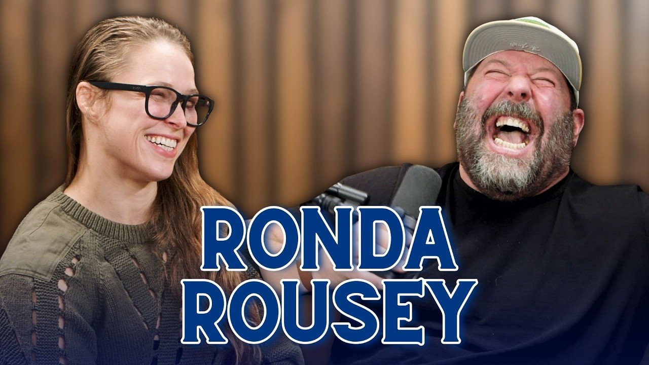 YouTube post by @bertkreischer for hims. Caption reads: Ronda Rousey | Bertcast # 700.