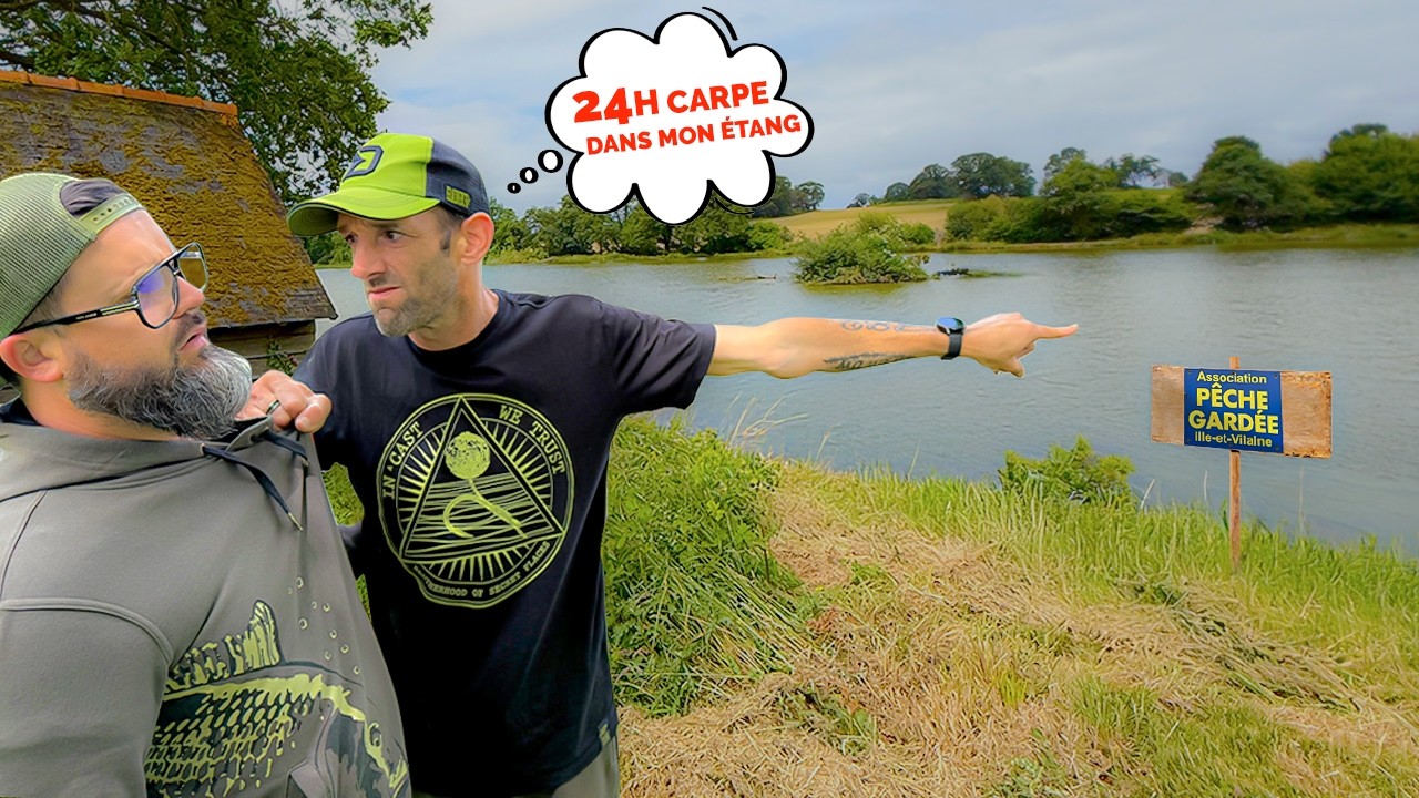 YouTube post by @AminiakkFishingpeche for Deepersonar. Caption reads: 24 hours of carp fishing in a subscriber's pond,....