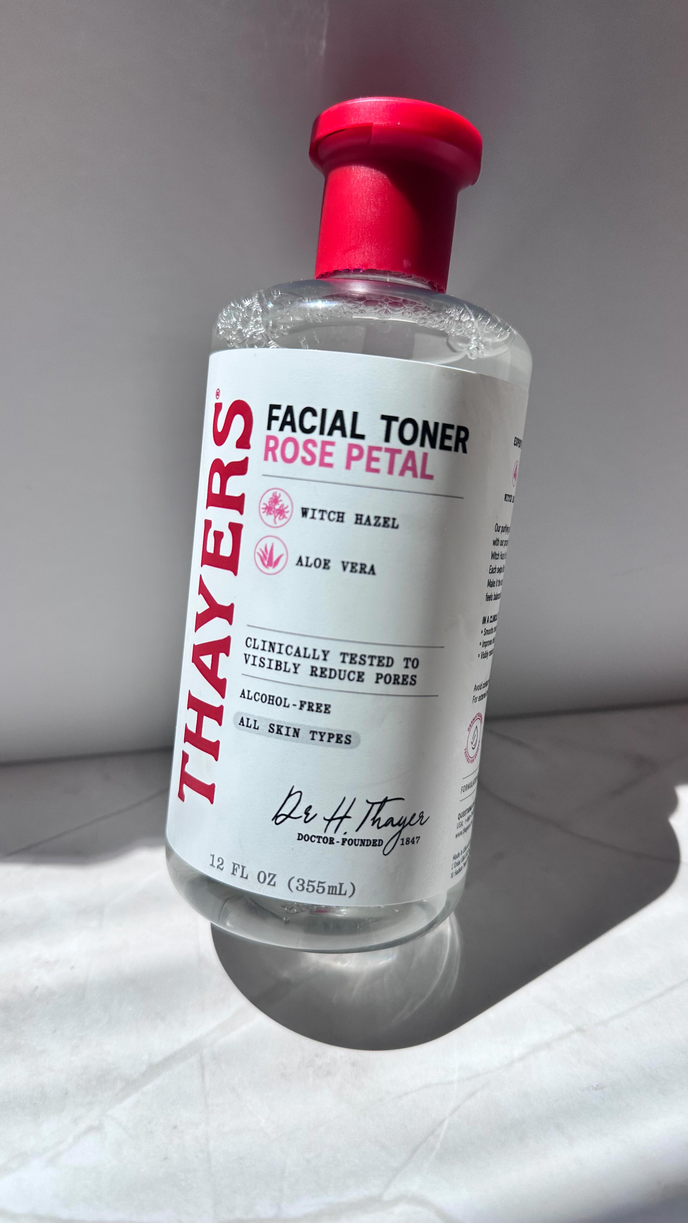 Instagram post by @jossesther for Thayers. Caption reads: Time to slay my morning skincare with my favorite....