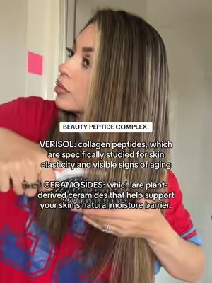 TikTok post by @rn.cristal for Cymbiotika. Caption reads: [...] support your hair, skin, and nails 🎀....