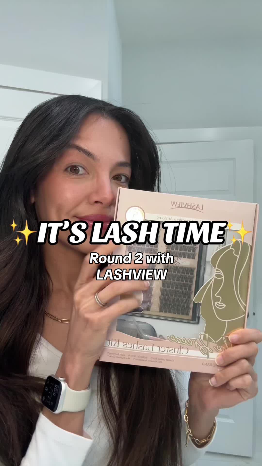 TikTok post by @dassahhp for Lashview. Caption reads: Round 2 with @lashview! 👁️✨💗 My eyes are feeling....