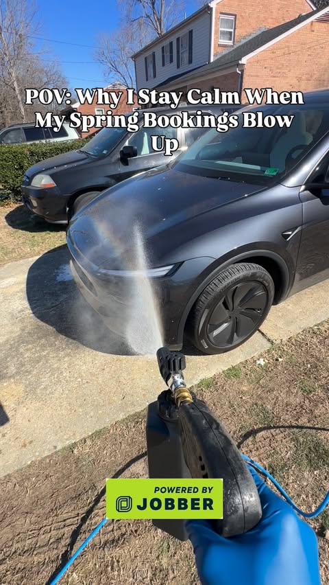 Instagram post by @a1qualitydetailing757 for Jobber. Caption reads: [...] ready to streamline, grab your free Jobber....