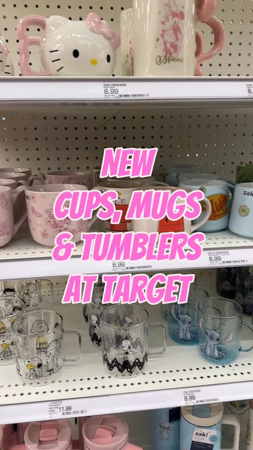 Instagram post by @targetpursuit for Zak. Caption reads: [...] these new mugs, cups, and tumblers by....
