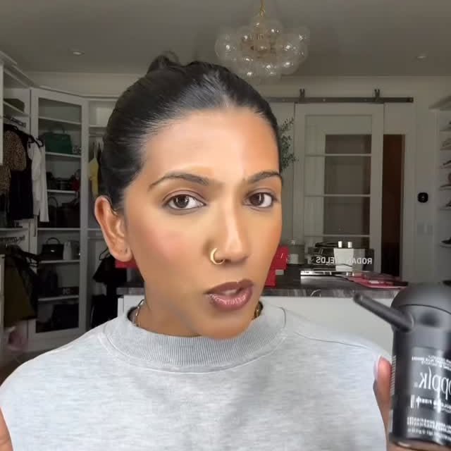 Instagram post by @queencitytrends for Toppik. Caption reads: Sharing with you my go to hairstyle when I don’t....