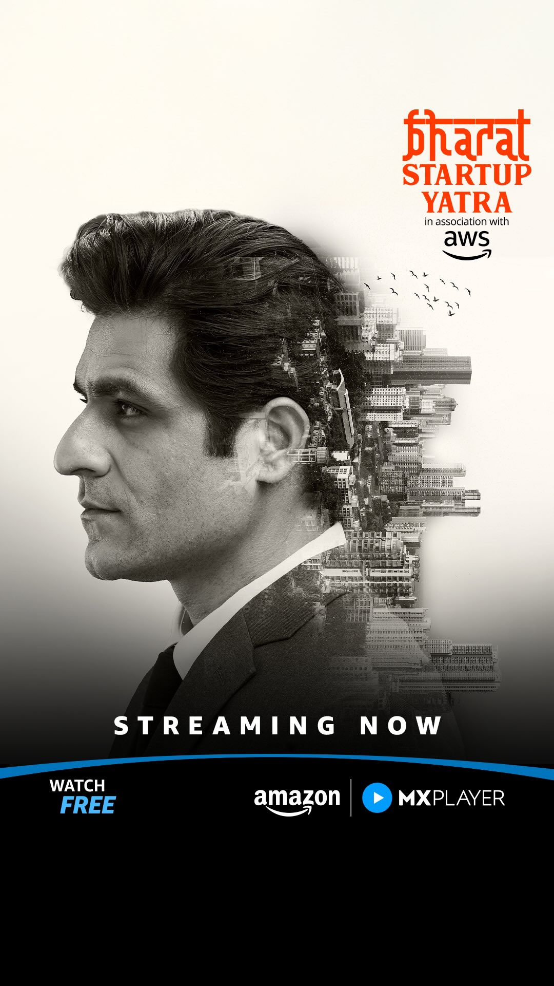 Instagram post by @bharat.startupyatra for MX Player. Caption reads: desh ko apni stories se inspire karne aa chuka hai....