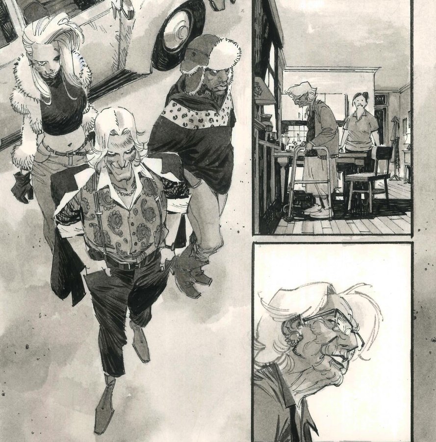 Instagram post by @matteoscalera for Kickstarter. Caption reads: Some random panels from #thefourthfather 
Follow....