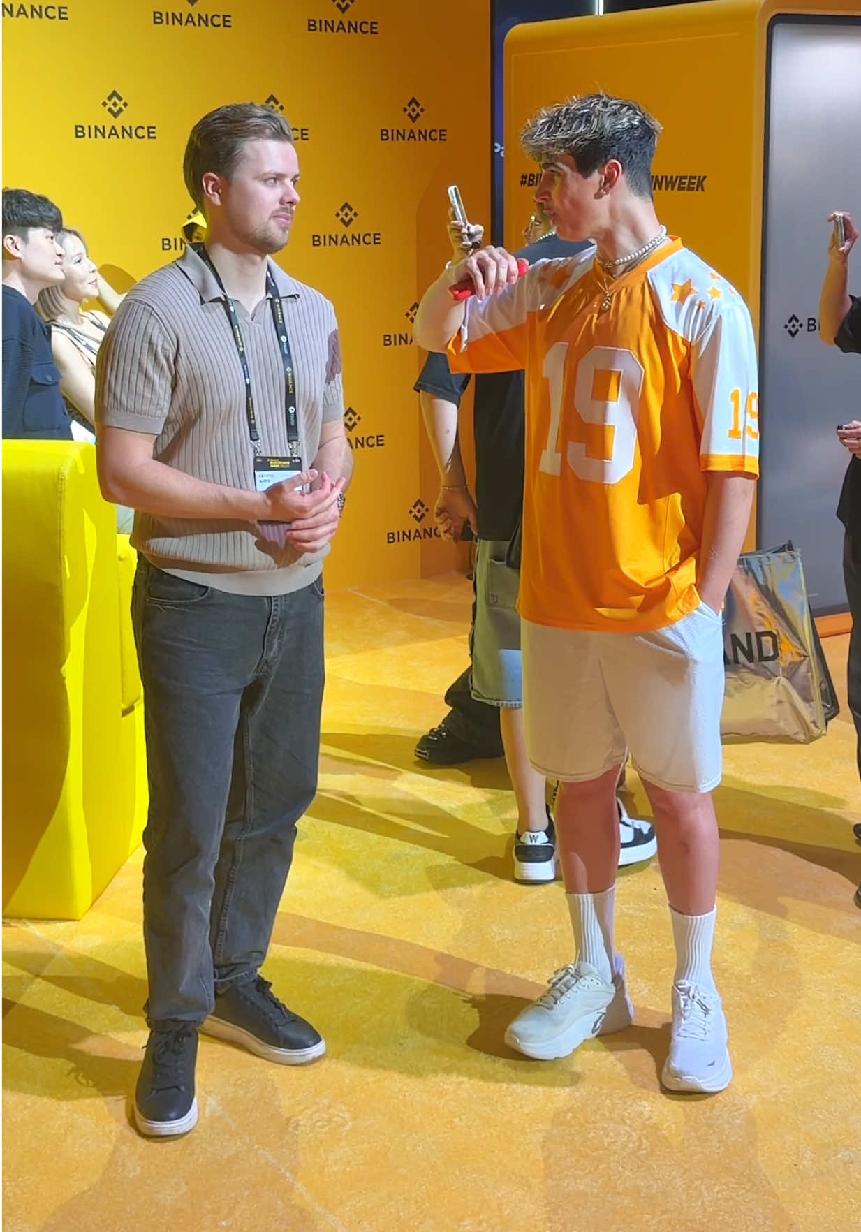 TikTok post by @fonziegomez for Binance. Caption reads: When did you first buy bitcoin? 👀 @Binance ....