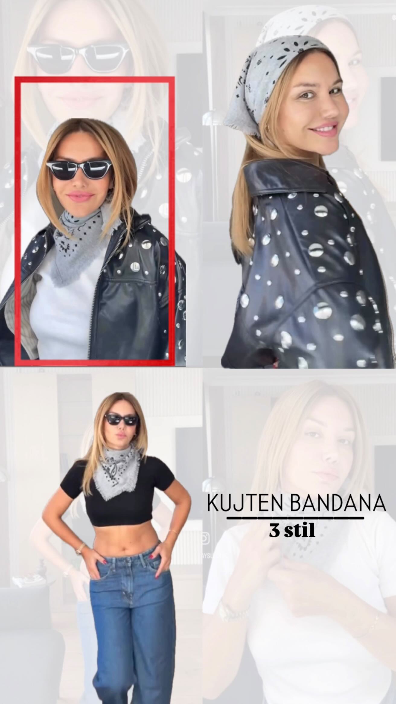 Instagram post by @aysu_dinc for Kujten. Caption reads: Kujten bandana stilleri, sevdiniz miii

#kujten....