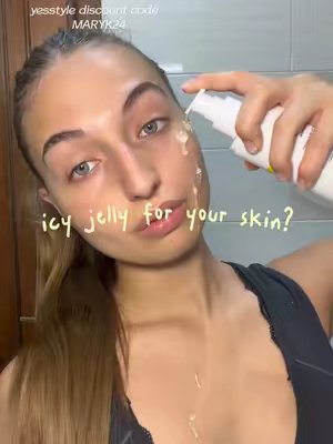 TikTok post by @kalabresemariacarmen for Dr. Nineteen. Caption reads: Icy Jelly for your skin? This is the product....