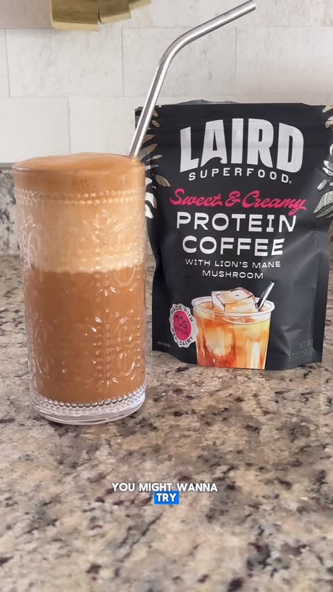 Instagram post by @reneesdayy for Laird Superfood. Caption reads: [...] and it just works better for me.....