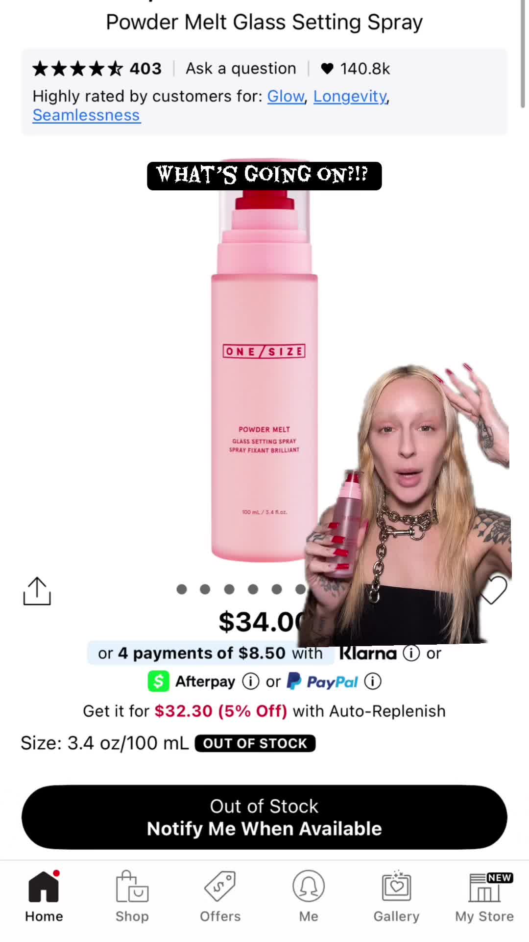 TikTok post by @not_another_hanna for ONE SIZE BEAUTY. Caption reads: It’s not on TR shop either @ONE SIZE BEAUTY .