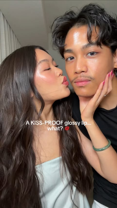 Instagram post by @charinecheungg for Haus Labs by Lady Gaga. Caption reads: testing a kiss proof, food proof, life proof....