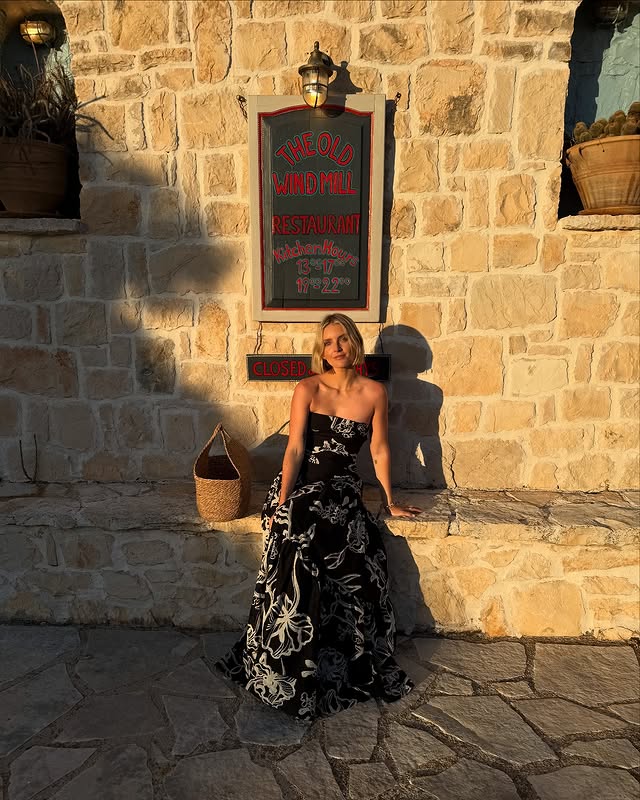 Instagram post by @pollyvnewman for SHONA JOY. Caption reads: [...] & honeymoon 🥰 Dream dress is @shonajoy....