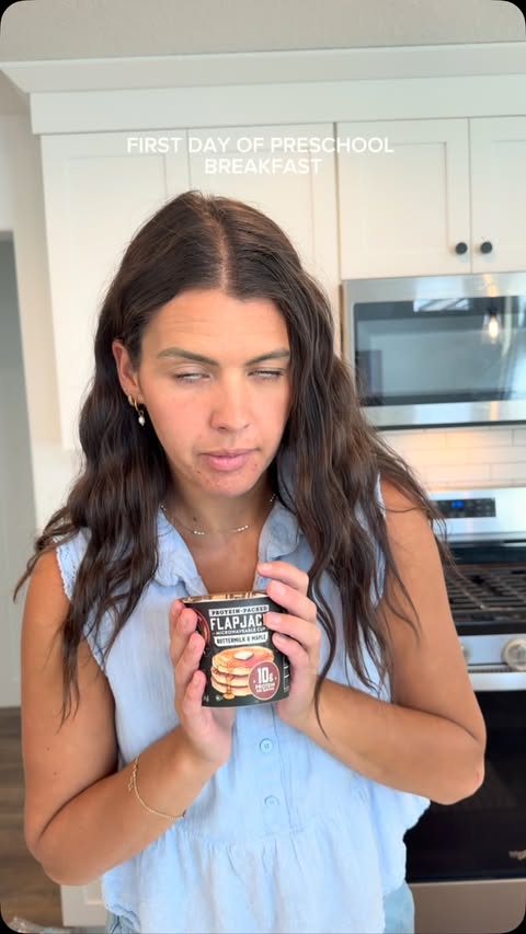Instagram post by @allieseabock for Kodiak Cakes. Caption reads: [...] at pre school 🥹 #ad #kodiakpartner....