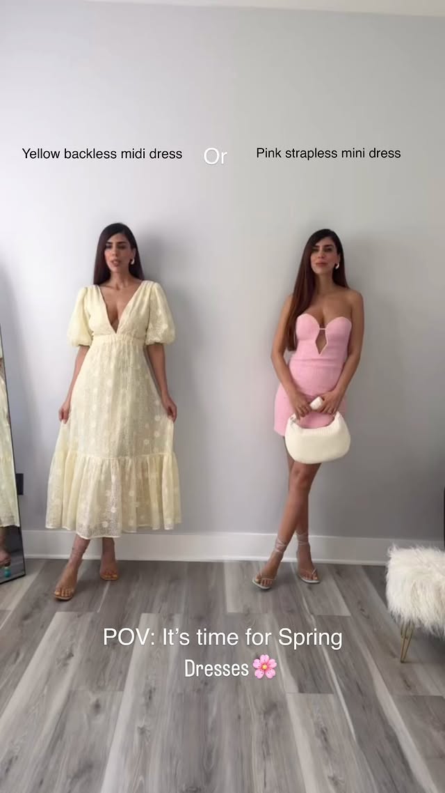 Instagram post by @monaabedian for BCBGMAXAZRIA. Caption reads: [...] 🔗 In My Bio⬆️ @bardot @astrthelabel....