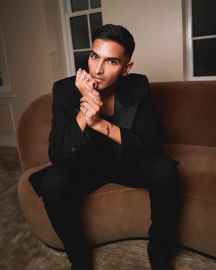 Instagram post by @rahi_chadda for TASAKI. Caption reads: Sharp lines and soft pearls by @tasaki_intl. A....