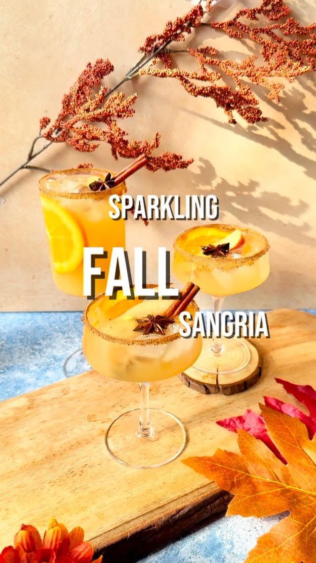 Instagram post by @thecocktailmama for Total Wine & More. Caption reads: Fall flavors, cozy bourbon, and a little sparkle —....