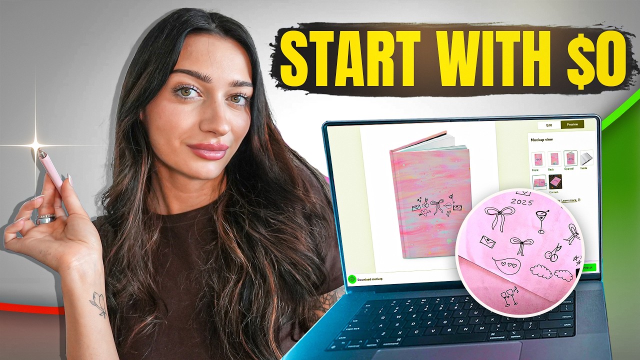 YouTube post by @moneywithmak for Creative Fabrica. Caption reads: How to Start Print on Demand With $0 Upfront....