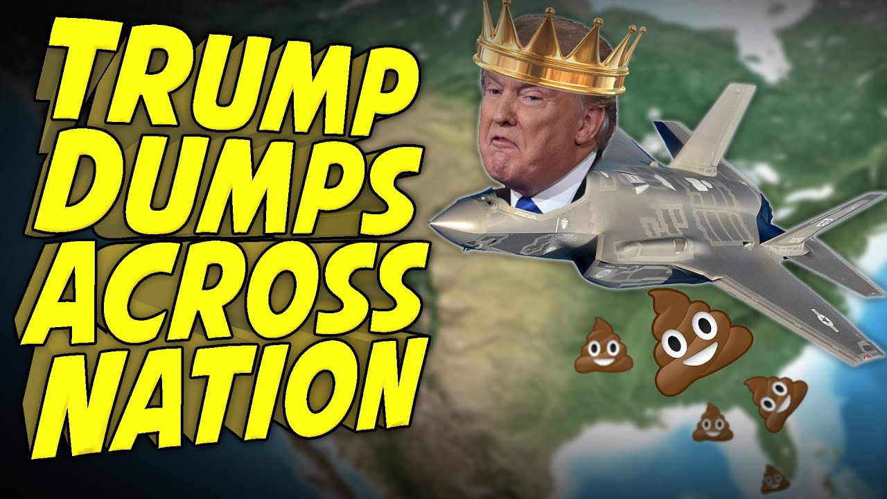 YouTube post by @InternetTodayTV for Rolling Stone. Caption reads: Trump Takes a Literal Dump on America After Record....