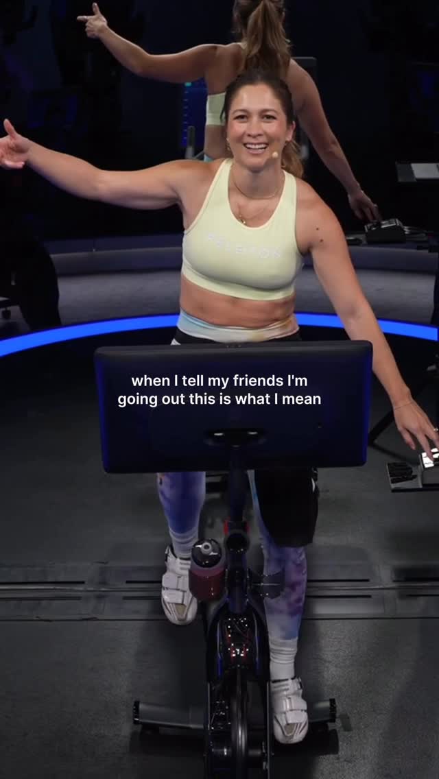 Instagram post by @emmalovewell for Peloton. Caption reads: this is our version of the club 😂.