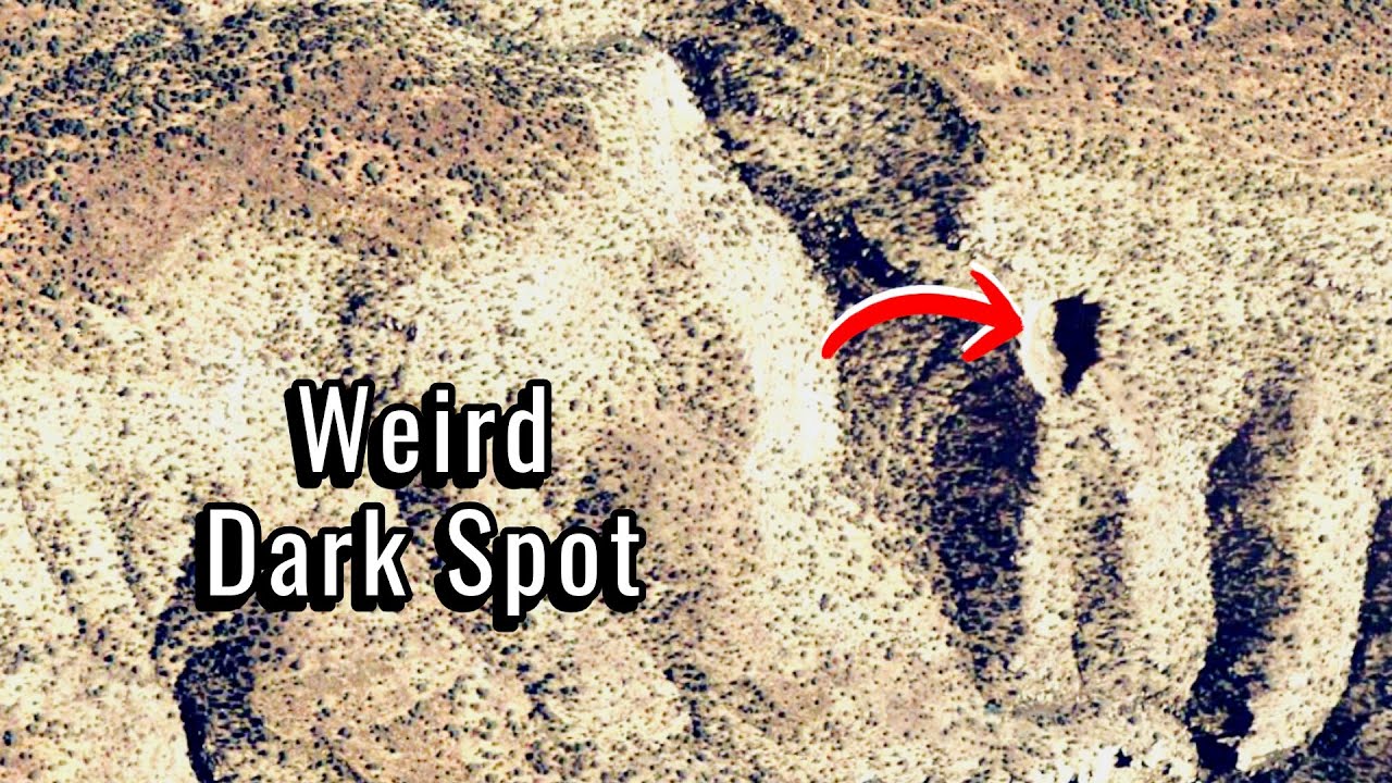 YouTube post by @TheTrekPlanner for Chomps. Caption reads: I Found a Bizarre Dark Spot on the Map On Google....