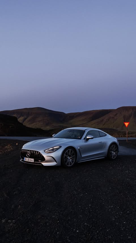 Instagram post by @mubiix for Mercedes-AMG. Caption reads: [...] a land built by fire an ice - in the....