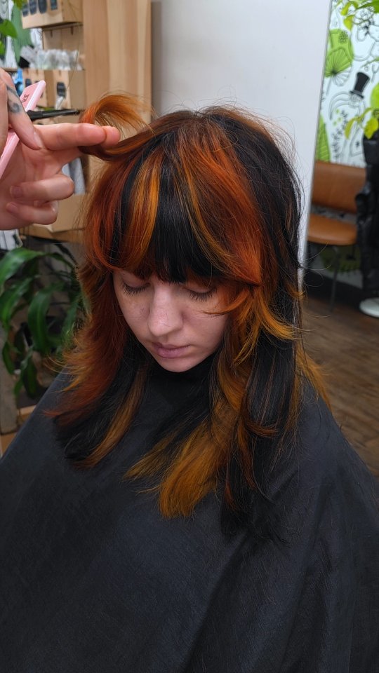 Instagram post by @jaymz.marsters for Biolage. Caption reads: Which do you prefer, the cut or the colour?....