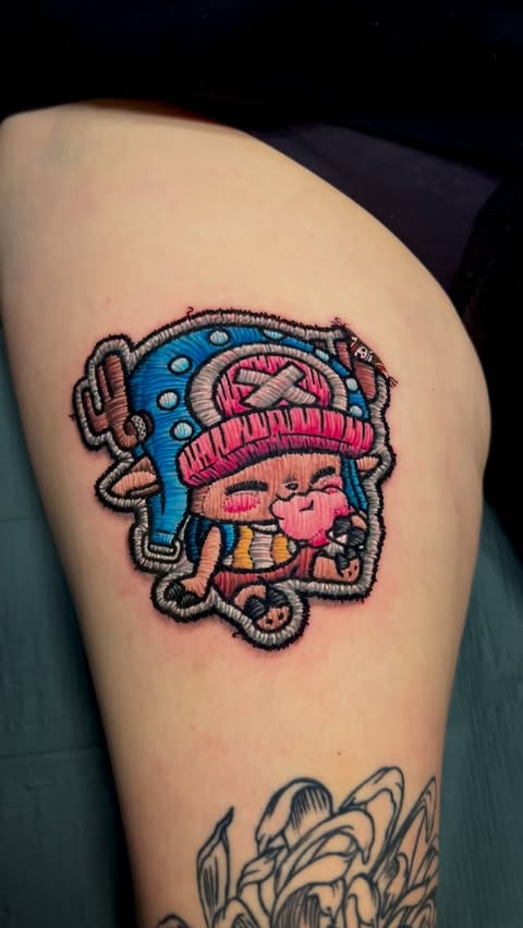 Instagram post by @dudalozanotattoo for FK Irons Worldwide. Caption reads: Tony Tony Chopper 🦌🩷 Qué os parece este pequeño....