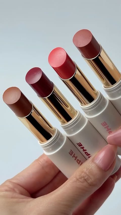Instagram post by @fromsandyxo for Morphe. Caption reads: [...] high-shine balmy lipstick? Try....